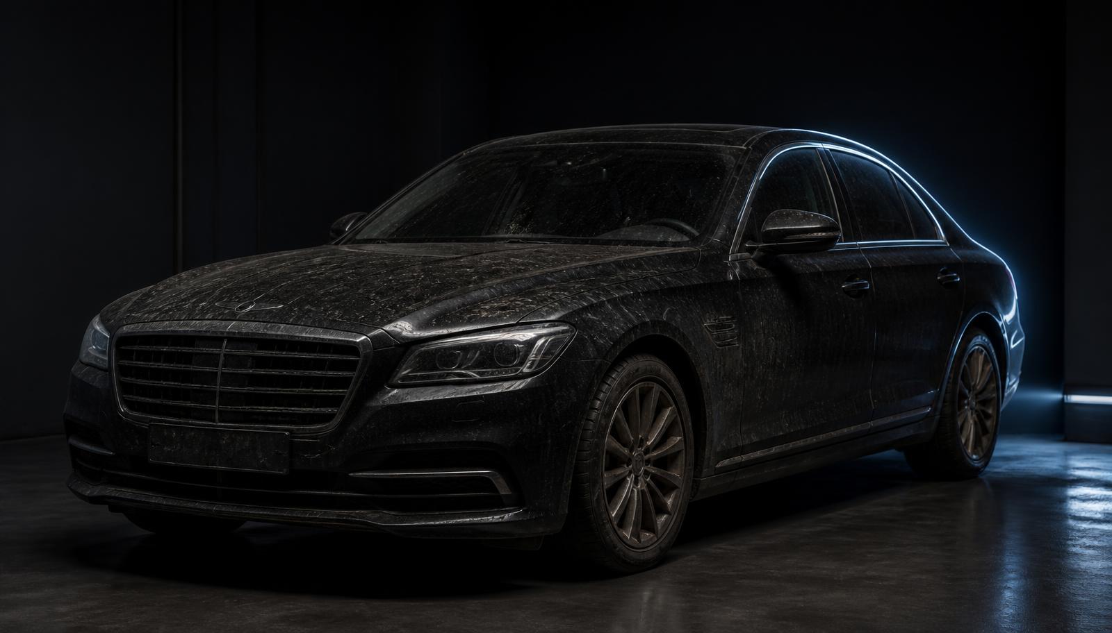 Car before detailing - dull, dusty paint